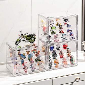 1 st förvaringslåda för actionfigurer, blindask, dockorganiseringslåda, dockdisplaylåda i akryl, genomskinlig förvaringslåda, förvarings- och displaylåda för monterade leksaksfigurer, jul, alla hjärtans dag, nyårsdekorationer