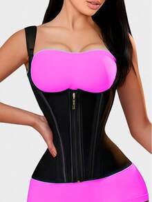 This 2025 New Women's Latex Shapewear With Straps Can Sculpt Your Waistline, Help You Slim Down, And Showcase Your Beautiful Figure. It Is Comfortable To Wear And Available In 3 Color Options. - Black - View 6