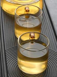 6pcs Set Of High-Quality Glass Coffee Cups With Brown Handles, 4oz/120ml Classic Transparent Glass Coffee Cups, Small Tea Cups For Hot/Cold Beverages, Glassware Set For Americano, Latte, Cappuccino - Brown - View 6