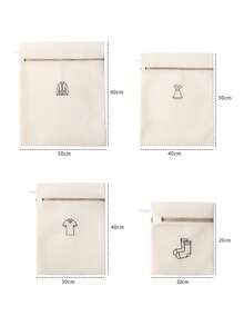 4/6-Piece Laundry Bag Set, Thickened Embroidered Laundry Net, Bra And Underwear Clothing, Pants Cleaning Bag, Anti Deformation Laundry Bag For Washing Machines, Various Sizes Of Laundry Bags, Suitable For Laundry Bags For Multiple People In Families, Suitable For Laundry Bags In Student Dormitories - Multicolor - View 5