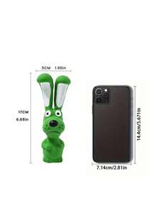 New Pet Rabbit/Dog Chew Toy, Sound-Emitting Rubber Pet Toy, Cute Pet Teeth Cleaning Interactive Chew Toy, Pet Supplies - Multicolor - View 2