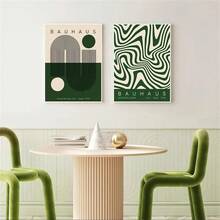1 buc/2 buc poster opțional pe pânză, artă Bauhaus, poster de artă geometrică abstractă retro medievală, pânză de artă murală, decor de perete pentru dormitor, decor de perete pentru holul bucătăriei, cadou ideal modern pentru decor de perete pentru casă - Multicolor - Vizualizare 5