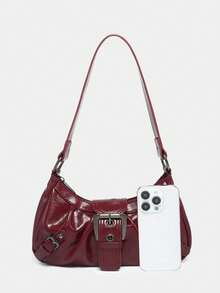 Women's Retro Maillard Punk Wanderer Motorcycle Bag Rivet Decoration Adjustable Strap Large Capacity Soft Artificial Wax Leather Ombre Colors Shoulder & Crossbody Bag Suitable For Work Commute Dating And Parties Niche Design Steampunk Goth Bag For Women Cool Girls Street Wear Perfect For Music Festival Concert Rock Style Bag For Women Japanese Bag Y2k Bag Gothic Punk Bag For Women 2000s Fashion Style Bag For Women Vintage Bag For Women Street & Japanese Bag For Women Halloween Purse Perfect For Fancy Party Halloween Fashion & Gothic Fashion------Bag Charms Gifts For Women Christmas Gifts Gifts For Women Crossbody Bags For Women Stocking Stuffers Travel Essential - Nhiều màu - Xem 5