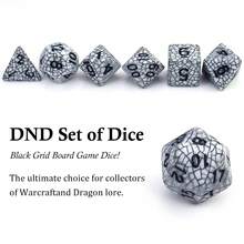 Bộ 7 xúc xắc đa mặt bằng acrylic (thiết kế sọc đen) - Cạnh trơn, phụ kiện trò chơi nhập vai, thiết kế đẹp mắt, nâng cao trải nghiệm chơi game. - màu đen - Xem 4