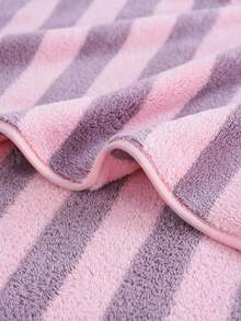 3条装珊瑚绒条纹吸水浴巾/洗脸巾，柔软速干面巾，沙滩巾，超强吸水超细纤维，适用于浴室、酒店、健身房、旅行、礼品、沙龙、运动、户外、海滩、学校、返校季、旅行配件、家居用品、毛巾、护肤 - 彩色 - 查看 11