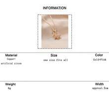 1入組銅製及立體切割氧化鋯石梅花轉動造型女式時尚項鍊