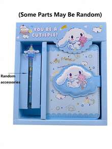 Sanrio 1 Set Hello Kitty, Melody, Kuromi, Cinnamoroll, Pompompurin Notebook Set, Cartoon Magnetic Closure Notebook Gift Box, Cute Memo Pad Portable Set With Magnetic Closure Planner (Some Accessories Random) - Multicolor - View 10