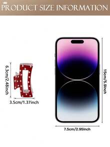 4个/套女士发爪夹，多色可选，时尚优雅，可爱心形设计，中号方形半爪发夹，适合日常佩戴和节日派对，女士发饰，情人节礼物，情人节配饰礼品 - 彩色 - 查看 6