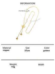 Flower Decor Y Lariat Necklace Valentines,Mom,Mother,Mother's Day,Gift - Yellow Gold - View 5