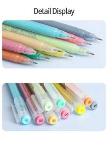 1pc High-Quality Colorful Journaling Pen, Art Student Drawing Neutral Pen, 19 Color Options, Water-Based Ink, For DIY Planner, Painting, Doodle, Large Capacity Colored Pen, Marker Pen - Multicolor - View 6