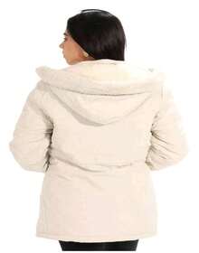 Women's Lined Twill Parka - White - View 3