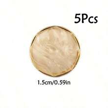 5pcs Elegant Octagonal Metal Buttons, With Aurora Color Plating And Vintage Style Metal Base, Available In 3 Colors, Versatile Styling, Exquisite Texture And Fashionable Vibe. Sizes: 15/21/25mm, Ideal Decorative Buttons For Jackets, Sweaters, Shirts, Suits, Dresses And Other Garments. - Multicolor - View 14