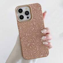 フラワー柄のスマホケース。 11、12 Pro、 11、12 Pro Max、 13、 13 Pro、 13 Pro Max、 14、 14 Pro、 14 Pro Max、 14 Plus、 15、 15 Pro、 15 Pro Max、 15 Plus、 16、 16 Pro、 16 Pro Max、 16 Plusに対応。TPU素材で、滑り止め、落下防止、耐久性、お手入れ簡単。ご自身、ご家族、ご友人、恋人、彼氏へのプレゼントに最適です。 - ブラウン - チェックする 4