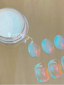 美甲闪粉 明星同款炫彩闪粉 糖霜粉 美甲DIY饰品贝壳粉，YK2，美甲 - 香檳色 - 查看 4