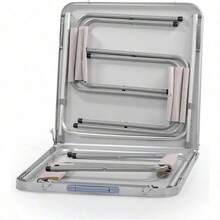 Mesa Plegable Tipo Portafolio con 4 Bancos, 120cm de Largo, Ajustable a 3 Diferentes Alturas, Plástico Resistente Interiores y Exteriores, Kit Plegable en Portafolio con 4 Bancos (Blanco)sillas para comedor/mesa - blanco - Ver 6