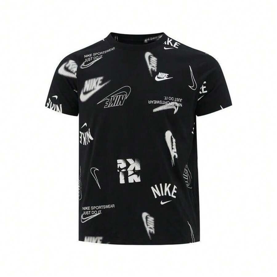 Camiseta de manga corta clásica y transpirable con estampado Nike para adolescentes - Negro - Ver 1