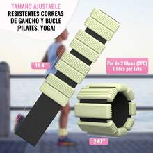 2 PCS Polainas Para Tobillos Y Mu?ecas,1 Lb Tobilleras Y Mu?equeras De Silicona Antideslizantes Ajustables,Entrenamiento De Fuerza De Tobillo,Mu?eca,Brazo Y Pierna(2lb\/Par) - Verde - Ver 3