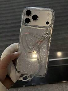 Luxury Rhinestone Bowknot Phone Case Compatible With IPhone 17/17 Pro/17 Pro Max, Elegant Shiny Protective Cover For IPhone 16/16 Pro Max/14 New Version - Clear - View 3