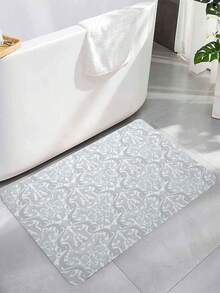 1PC Modern Art Deco Inspired Geometric Pattern Floor Mat Doormat With Intricate Curved Lines And Abstract Floral Motifs Non-Slip Indoor Decorative Rug For Kitchen Living Room Bedroom Dining Area Contemporary Home Decoration - Multicolor - View 9