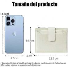 Cartera para Mujer, Billetera Bifold con Ventana de Identificación Extraíble, Monedero con Cremallera para Dinero en Efectivo y Tarjetas de Crédito, Tarjetero de Piel(Blanco),36701444 - Naranja - Ver 5