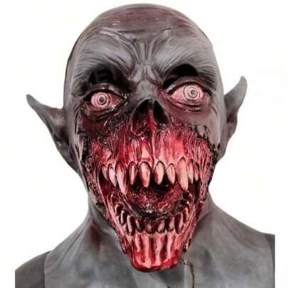 1 pieza Máscara de látex de vampiro de terror, máscara de demonio aterrador de zombi para Halloween, fiesta de disfraces, cosplay