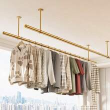 Thickened Stainless Steel Household Drying Rack, Rust-Proof And Windproof Clothes Hanger, Wardrobe Storage Rod, Garment Hanging Device, Multi-Function Towel Bar, Bathroom & Balcony Multi-Purpose Clothes Storage Rack