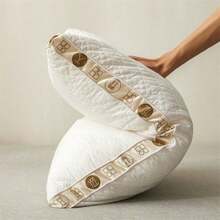 Almohada de cama rellena de 48 x 74 cm de largo, almohada de microfibra firme estándar, almohada de microfibra decorativa grande, almohada de decoración del hogar, funda de almohada de satén de color sólido, funda de almohada abierta estilo sobre suave, adecuada para ropa de cama de dormitorio. - blanco - Ver 4