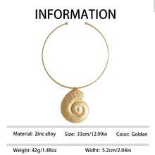 1pc Exaggerated Unique Spiral Metallic Necklace, Perfect For Beach Vacation And Party - Conch Shell Necklace - View 17