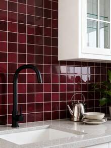 WoStick 1/4/10/20pcs Multi-Color Mosaic Tile, Waterproof Anti-Fouling, Self-Adhesive Backsplash - Easy DIY Installation. Removable Self-Adhesive Wall Tile Stickers, Suitable For Kitchen Bathroom Backsplash, Holiday Decor