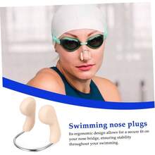 Clip de Nariz de natacin Pinza para Levantar la Nariz tapn Nasal para Nadar Clip Nasal para natacin Repuesto para Clip Nasal Tapones nasales Adultos para Nadar - 2,50 x 2,00 x 1,00 cm x 2 piezas + beige x 2 piezas - Ver 4