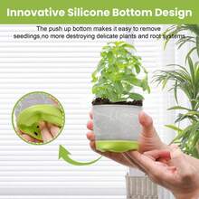 4英寸无盖育苗杯 - 种子萌发托盘，透明育苗盆 - 可重复使用的塑料花盆，底部加固，方便移栽和播种，植物发芽托盘，完美的新年礼物，生日礼物 - 淺綠色 - 查看 5