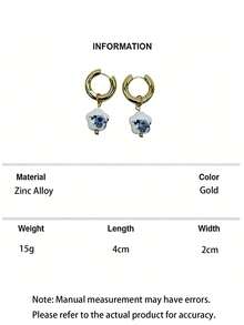 1 Pair Elegant Multicolor Chinese Ceramic Flower Fashion Luxury Women Earrings, Women's Fashion Accessory - Multicolor - View 16