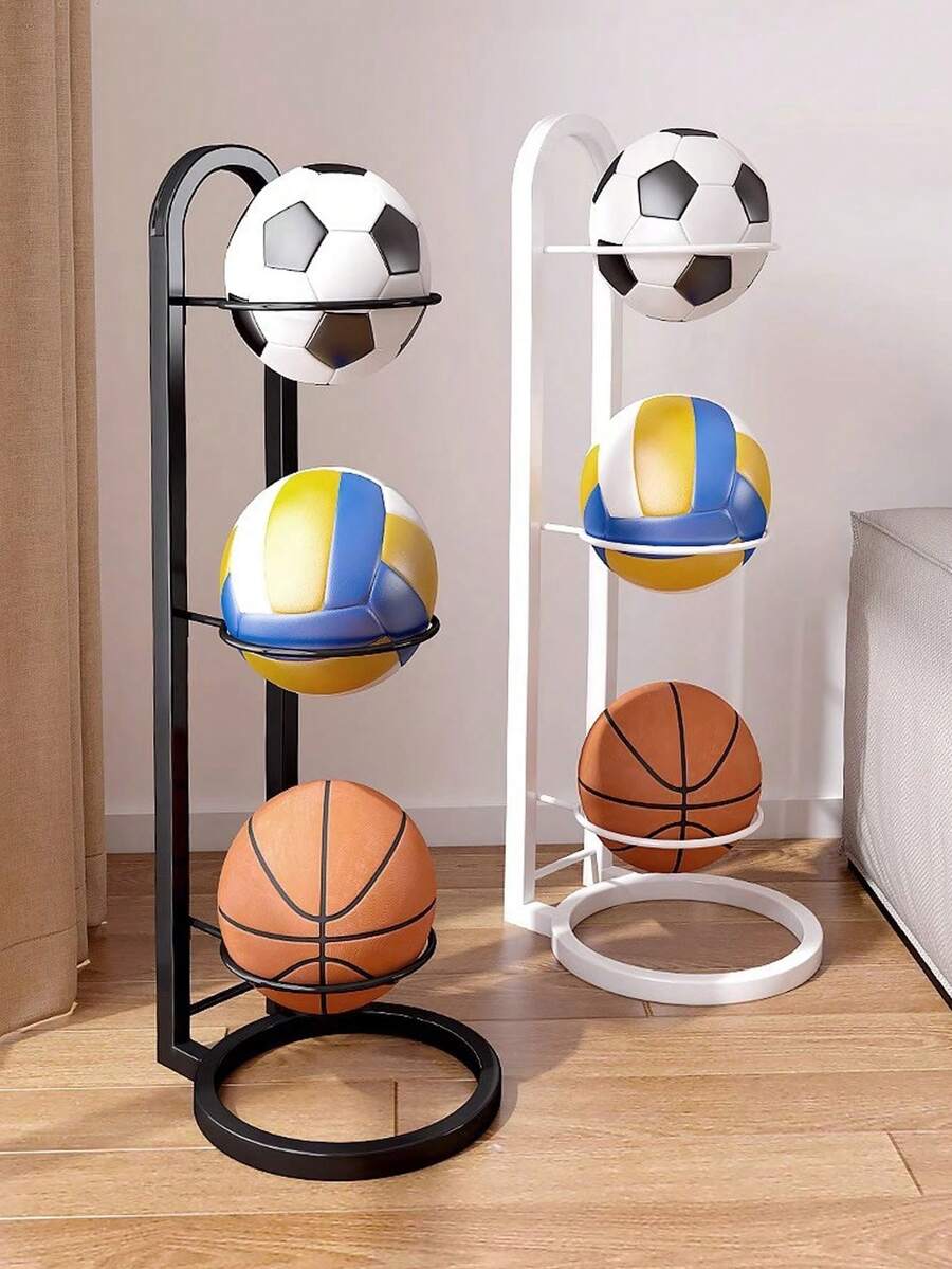 Multi-Function Ball Storage Rack, Easy To Install Basketball Display Rack, Portable Outdoor Ball Stand, Can Hold Basketball, Soccer Ball And Volleyball, Durable Home And School Storage Solution - Home Gym/Sports Room Accessory - Holiday Gift