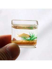 1Pc Transparent Dollhouse Miniature Fish Tank, 1:12 Dollhouse Mini Scene Model Toys Creative Fish Bowl Pretend Toy Home Decoration Gifts,Dollhouse Accessories(Randomized Delivery) - Multicolor - View 1
