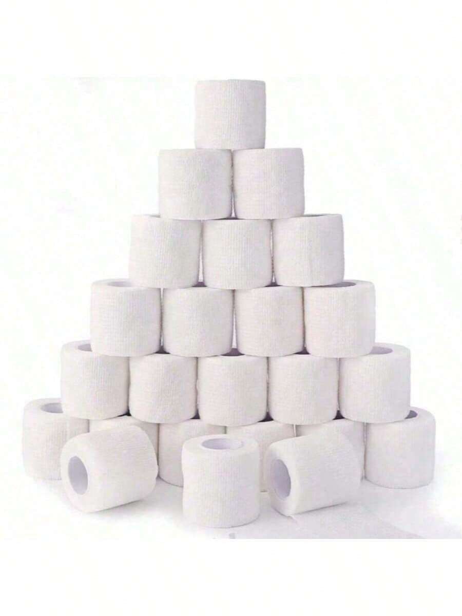 1/6/12 Rolls White Elastic Self-Adhesive Bandage, Breathable Soft Non-Woven Self-Adhesive Bandage - White - View 1