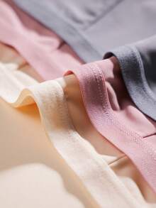 3 chiếc/gói - Quần lót nữ cỡ lớn màu trơn phối ren, thoải mái. - Nhiều màu - Xem 5