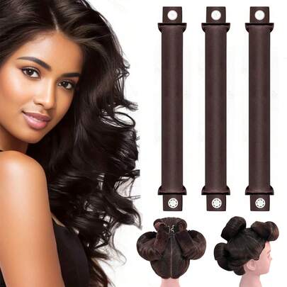 3PCS/Set No Heat Hair Curlers Heatless Hair Curling Sticks For All Hair Types DIY Hairdressing Styling Rods