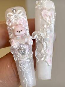 1个透明硅胶模具，可用于DIY美甲、月亮、泰迪熊、烛台、领结、窗帘、甜点、蛋糕装饰