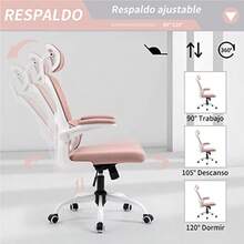 Office Furniture SetCokos Silla Oficina ergonómica de Respaldo Alto con Soporte Lumbar Ajustable y reposacabezas Altura reclinable descansabrazos Ajustables Silla Gamer sillas para Escritorio Silla ergonomica Rosa - Rosa - Ver 6