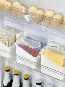 Refrigerator Door Organizer, Kitchen Flip-Top Refrigerator Storage Box, Food Divider, Storage Box,Fridge Side Door Storage Containers,Clear Plastic Multi-Purpose Organizer Bins,Easy Access,High-Quality Transparent Plastic, Ensure Longevity,For Refrigerator, Cabinet, Storage For Small Items, Fruits, Vegetables,Perfect Gift For Christmas, New Year'S, Valentine'S Day, Thanksgiving, Halloween, And Mother'S Day - Multicolor - View 9
