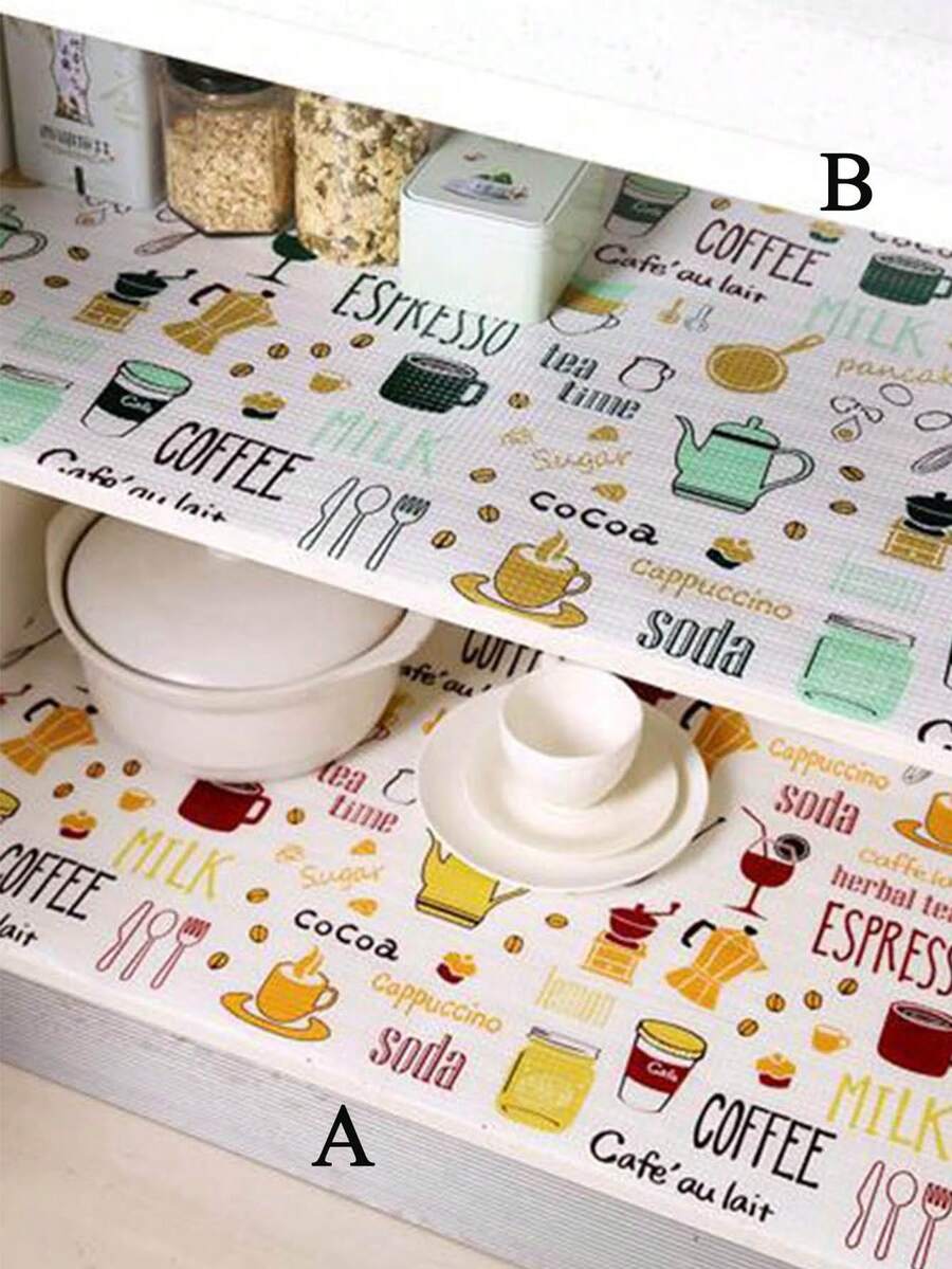 1 Roll 30*200cm Multi-Purpose Kitchen Liner, Cartoon Foam Print, Non-Stick, Moisture-Proof, Waterproof, Oil-Resistant, Also Suitable For Wardrobes And Slippers, Applicable For Schools, Offices, Homes, Travel, Back To School And Other Occasions. - Multicolor - View 1