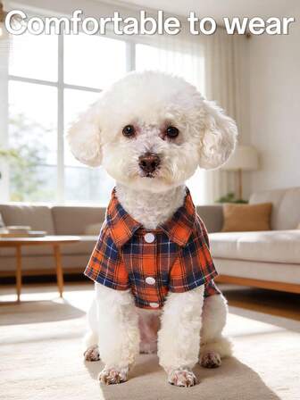 1 st. mjuk och söt hundkläder med julstämning, röd och grön färg/rutig/snöflingetryck, kortärmad tröja, lämplig för nallebjörn, pudel, schnauzer och andra små hundar
