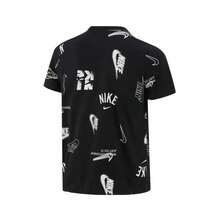 Camiseta de manga corta clásica y transpirable con estampado Nike para adolescentes - Negro - Ver 2