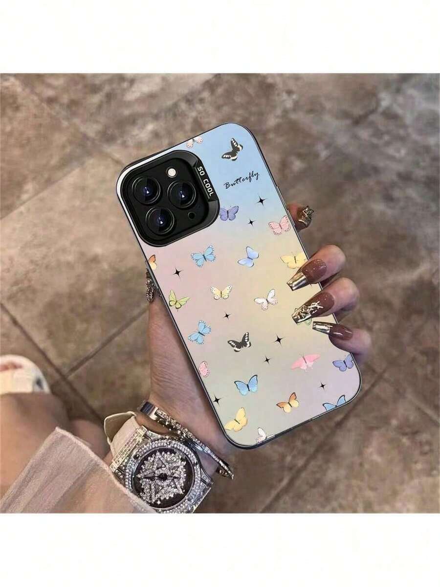 Funda antigolpes para 17 16 Pro Max Plus 11 15 13 14 12 Pro Max Plus Xs Max con diseño de enjambre de mariposas, funda dura y amortiguada, Cubierta Estética,Cubierta Ligera,Entusiastas de la Tecnología,Protectores de Gadgets - Negro - Ver 1