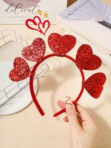 1pc Women's Heart, Lip, Angel Wing Headband, 3D Hair Hoop, Suitable For Daily Wear, Hair Band, For Valentine's Day Accessories Gift - Multicolor - View 12