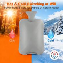 Samply Hot Water Bottle With Cute Fleece Cover, Hot Water Bag For Hot And Cold Compress, Hand Feet Warmer, Neck And Shoulder Pain Relief - 綠色 - 查看 6