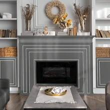 1卷自粘PVC装饰墙贴 - 即撕即贴装饰条，可裁剪，光面镜面效果，家具接缝盖条，墙门边缘密封胶带，轻松DIY家居装饰，浴室墙贴，适用于面板、瓷砖、镜子、橱柜角、天花板、地板、橱柜、瓷砖边缘、装饰性填缝条 - 銀色 - 查看 6