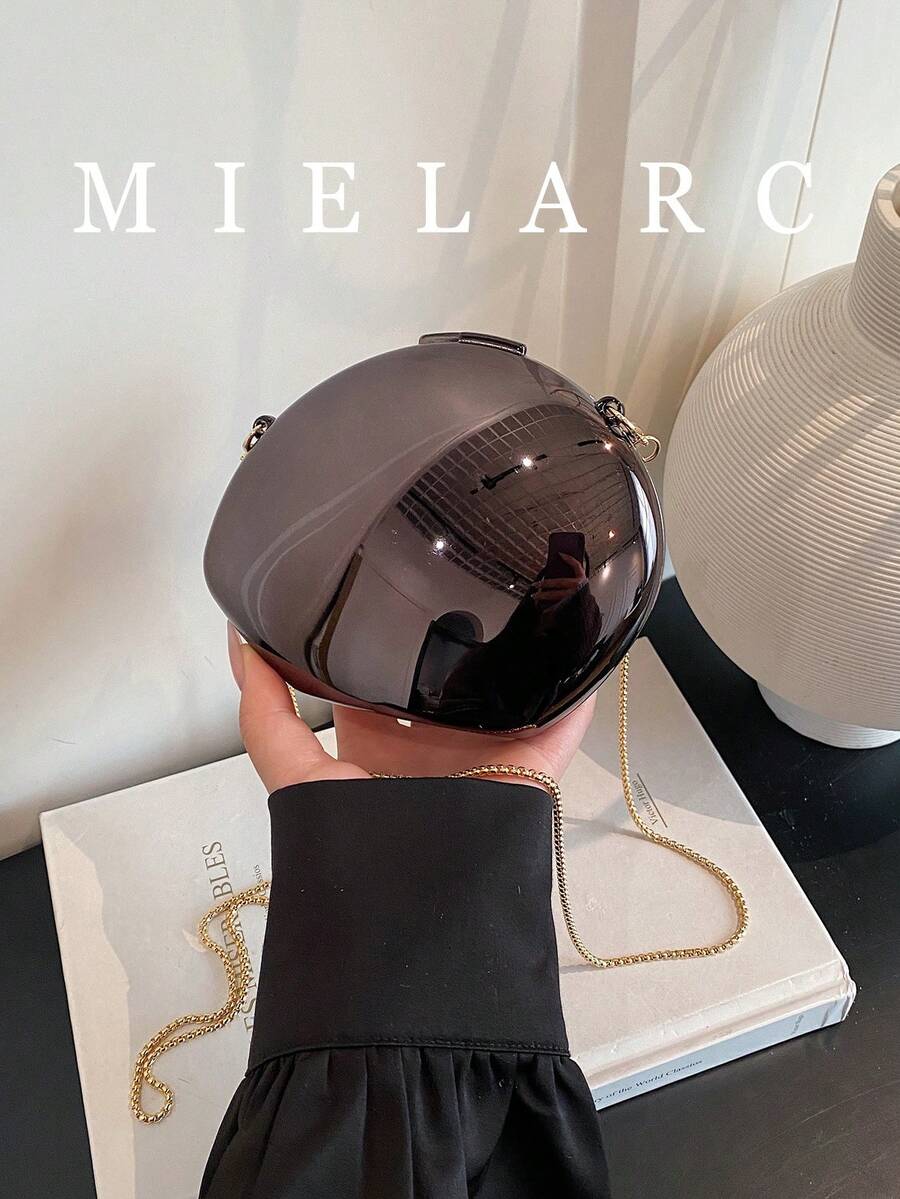 2025 New Arrival Niche Design Metal Acrylic Goose Egg Shaped Shoulder Crossbody Makeup Clutch Evening Bag, Fashion Small Bag Suitable For Dates, Formal Events, Parties
