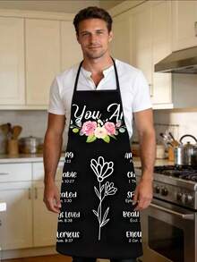 1pc Christian Blessing Gift, Inspirational Apron, Cooking Apron, Christmas Gift, Positive Quotes, Suitable For Various Occasions, Great Gift - Multicolor - View 3