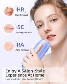 Purple IPL Epilator, HR/SC/RA 3-In-1 Hair Removal, 999,900 Flashes, 9 Adjustable Energy Levels, Suitable For Face, Arms, Legs And Bikini Area, Suitable For Gift Giving. - 美規A型插(110-127V) - 查看 9